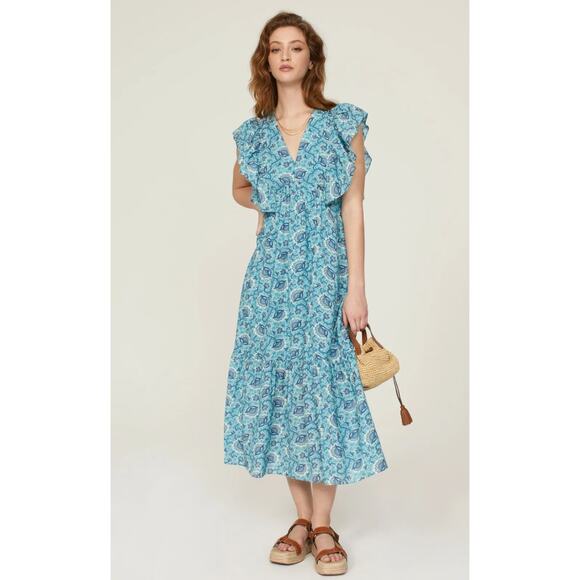 RHODE Blue Floral Tasha Dress Size 4 - Picture 1 of 10